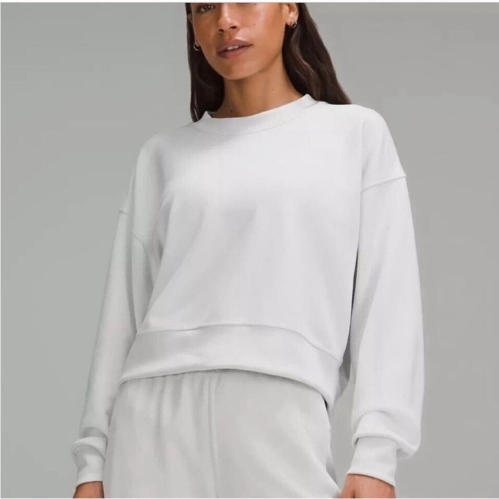 NEW Lululemon Softstreme Perfectly Oversized Cropped Crew Size 10 Light Vapor